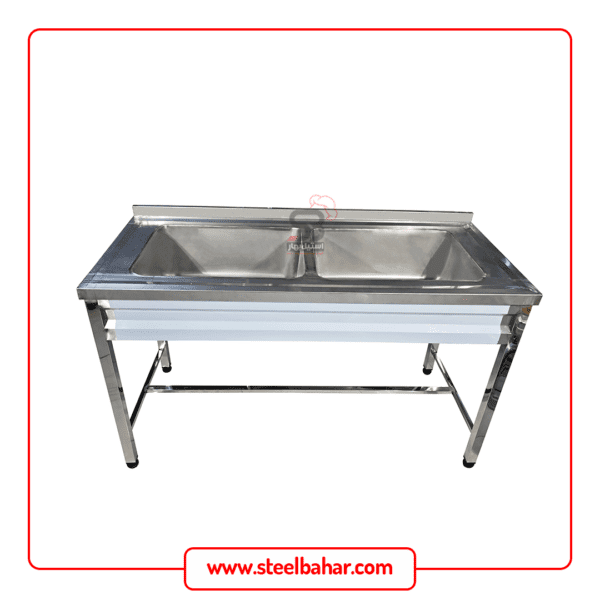 Industrial double basin sink 150 cm bahar steel