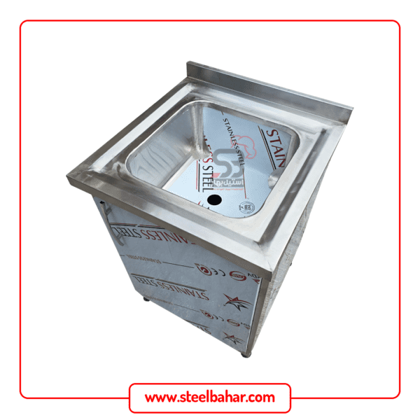 Single basin sink with cabinet, 60 cm-bahar steel