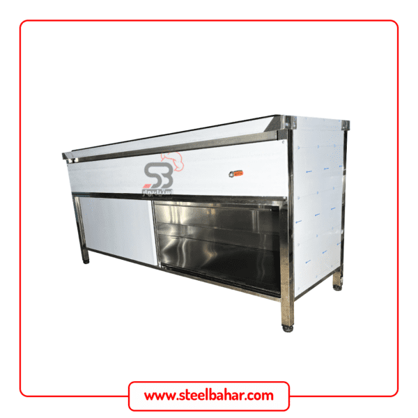 Five-basin hot counter with cabinet