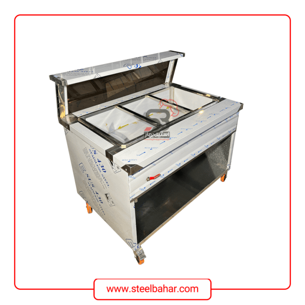 Double-walled three-basin hot counter